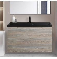 Тумба с раковиной BelBagno Vittoria 90 подвесная, pino, черная матовая раковина