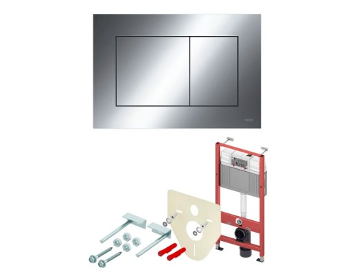 TECE Комплект TECEbase 3.0 c кронштейнами, звукоизоляцией, панелью смыва TECEnow, цвет: хром глянцевый. N500412