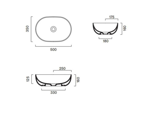 Catalano Sfera Раковина накладная 50х35см., цвет: белый глянцевый. 0522500001