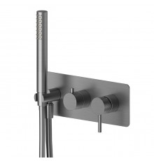 Newform X-STEEL 316 Смеситель для душа, встраиваемый, на 2 выхода, с ручным душем, цвет: PVD Brushed gun metal. 69679EX.59.064