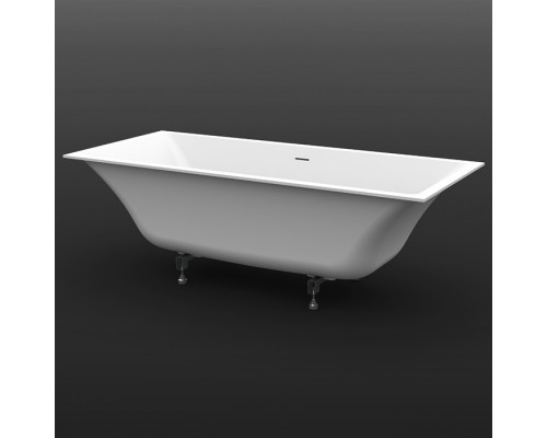 Knief Shape Ванна встраиваемая, 190x90xH60cм., с щелевым сливом переливом click-clack, с к-м ножек, цвет: белая матовая. 0600-777-01