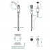 THG Flore Ручной душ на борт ванны, 2 отв., цвет: хром/хрусталь. U5A-A02-6532/60A