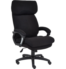 Кресло руководителя TetChair Duke, флок черный 35, ткань черная TW-11