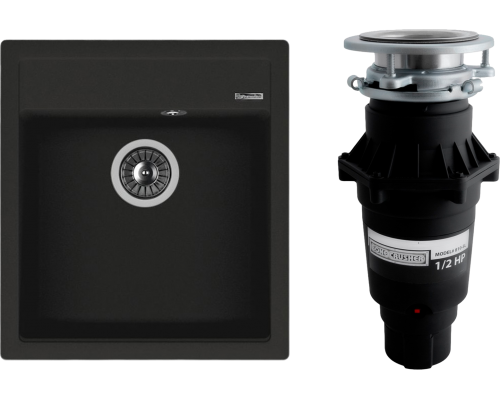 Комплект Мойка Florentina Липси 460 антрацит + Измельчитель Bone Crusher BC 810-SL Slim Line