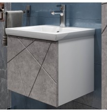 Тумба с раковиной Vigo Geometry 50, подвесная, бетон, раковина Como 50