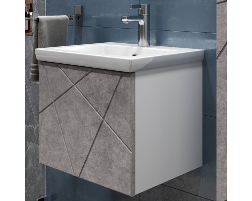 Тумба с раковиной Vigo Geometry 50, подвесная, бетон, раковина Como 50
