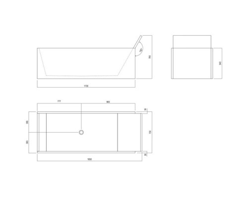 Agape Face a face Ванна 185х73х54/76.5см., отдельностоящая, с сифоном, цвет: Bianco Carrara. AVAS1094MC
