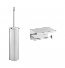 Набор Держатель Boheme Uno 10971-CR chrome с полкой для телефона + Ершик 10979-CR chrome