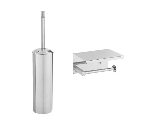 Набор Держатель Boheme Uno 10971-CR chrome с полкой для телефона + Ершик 10979-CR chrome