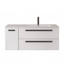 Тумба под раковину Cezares Eco Cer-N 120 R, 2 ящика, 1 дверца, bianco lucido, ручки матовые черные
