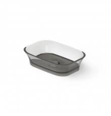 Dea Design Washbasins Раковина 55х38х14см., накладная, без отв., Glasstek, прозрачная смола, цвет: Smoky Black R4. DD9030 550 R4