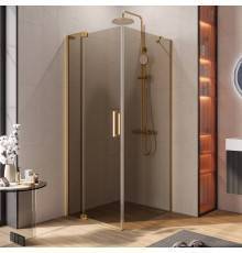 Душевой уголок Cezares Slider AH 1 90-70/80 BR BORO профиль брашированное золото, стекло бронза