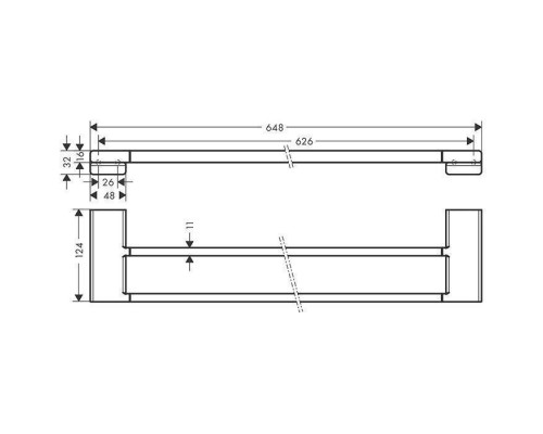 Hansgrohe AddStoris Полотенцедержатель двойной 64.8см., цвет: черный матовый. 41743670 Hansgrohe AddStoris Полотенцедержатель двойной 64.8см., цвет: черный матовый. 41743670