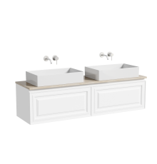Тумба с раковиной Sancos Very 160, bianco, столешница бежевая TT160A2, раковина CN6070
