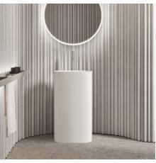 NOORTH milldue edition TUBE Раковина 48х38xh87 напольная из Ceramilux ,слив в стену, без отв. для смес, без перелива, цвет: белый матовый. 4933.20*0 Bianco Opaco
