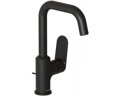 Kludi 320273975 X1 Однорычажный смеситель на умывальник, с донным клапаном, управление сбоку, черный 320273975