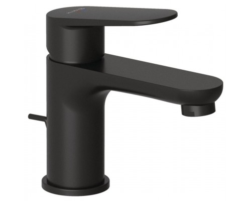 Kludi 322663975 X1 oднорычажный смеситель на умывальник 75, с донным клапаном, черный матовыйовый 322663975