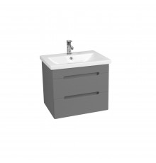 Тумба с раковиной VIANT Марсель 80 подвесная, 2 ящика, графит