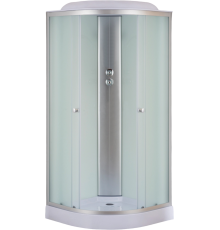 Душевая кабина EvaGold F901WS 90х90 см, четверть круга, низкий поддон, матовый хром, белая задняя стенка