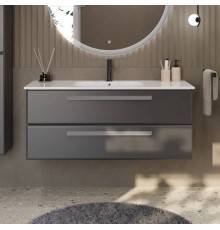 Тумба с раковиной Cezares Eco Cer 120 ручки серые, grafito