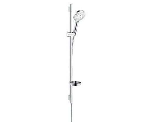 Hansgrohe Raindance Select S Душевой набор: штанга 90см., ручной душ 120, 3jet (Rain, RainAir, WhirlAir), мыльница, шланг, цвет: белый/хром. 26631400 Hansgrohe Raindance Select S Душевой набор: штанга 90см., ручной душ 120, 3jet (Rain, RainAir, WhirlAir), мыльница, шланг, цвет: белый/хром. 26631400