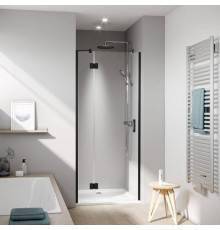 Kermi LIGA Дверь в нишу LI SFL 100x200см., Schwarz Soft+прозрачное стекло с Kermiclean, цвет: черный. LI SFL 10020 3PK