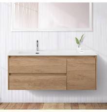 Тумба с раковиной BelBagno Kraft 120 L, 2 ящика, дверца, rovere nebrasca nature