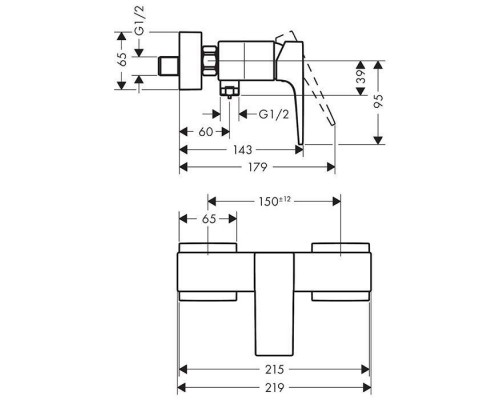 Hansgrohe Metropol Смеситель для душа, настенный, цвет: шлифованная бронза. 32560140 Hansgrohe Metropol Смеситель для душа, настенный, цвет: шлифованная бронза. 32560140