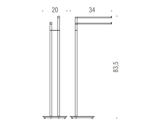 Colombo MiniQ Стойка для полотенец L20x34 H83,5см, цвет: чёрный матовый. B5038.NM
