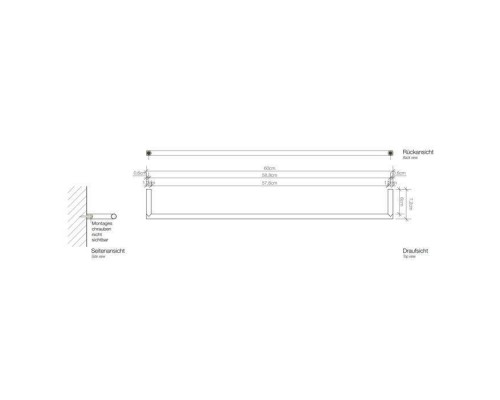 Decor Walther Mikado HTE60 Полотенцедержатель 60см, подвесной, цвет: хром. 0520900 Decor Walther Mikado HTE60 Полотенцедержатель 60см, подвесной, цвет: хром. 0520900