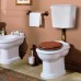 Azzurra Jubilaeum Унитаз напольный 59x40xH42 см, слив в стену, с низким бачком, с механизмом и трубой Kerasan, цвет фурнитуры: бронза, цвет: Bianco lucido. 751393, JUVCTPB00000BI/(JUB100/P bi), JUCSZA000000BI/(JUB400/Z bi (ст. арт. CRO400/Z)), 757193