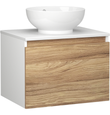 Тумба с раковиной Bauedge Dream Blackwood 60 подвесная, белая, дуб, 1 ящик, раковина Dream BL1003