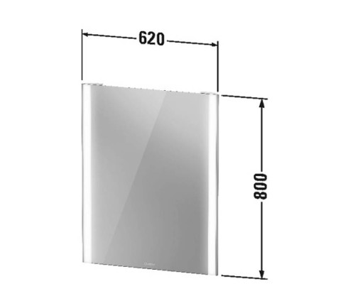 Duravit XViu Зеркало с подсветкой 62x80см, сенсорное управление, цвет: черный матовый. XV70310B2B2