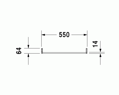 Duravit Vero Полотенцедержатель труба с квадратным сечением, 55x1.4см, хром. 0030371000
