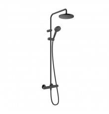 Hansgrohe Vernis Blend Душевая стойка с верхним душем 200 1jet с термостатом, EcoSmart, цвет: матовый черный . 26089670