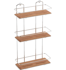 Полка Tekno-tel BK BK077P 3 яруса, хром, светлое дерево