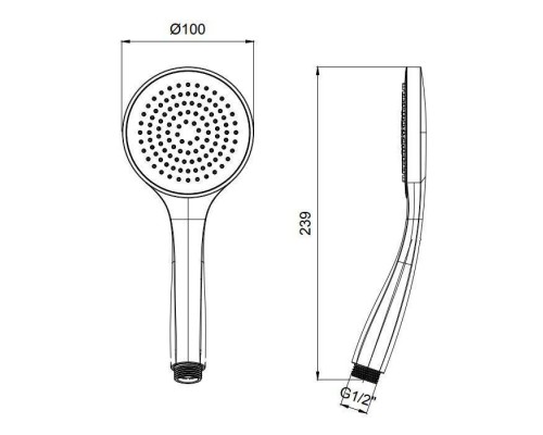 Almar Velvet Ручной душ Oslash;10см., 1 режим, цвет: черный металл брашированный PVD. E082114.AB