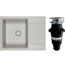 Комплект Мойка кухонная Granula 6503, базальт + Измельчитель Bone Crusher BC 810-SL Slim Line