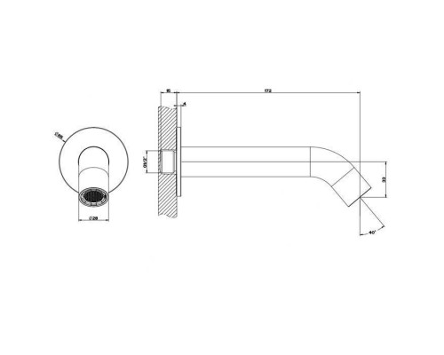 Gessi Bath316 Излив для ванны с удаленным управлением, цвет: шлифованная сталь. 54008#239