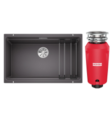 Комплект Мойка Blanco Etagon 700-U темная скала + Измельчитель Franke