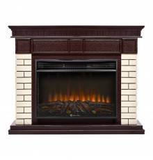Комплект Электрокамин Electrolux EFP/P-3020LS N + Портал Firelight Bricks 30 камень бежевый, шпон темный дуб