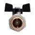 Кран шаровой Hoobs ORION с американкой НР/ВР 3/4'' ручка-бабочка чёрного цвета. 15153H