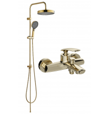 Душевая стойка STWORKI Гётеборг S23180GG со смесителем Гётеборг S03100GG, глянцевое золото