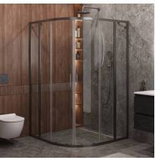 Душевой уголок Cezares Molveno R 22 90+20 C GM IV, 110х110 см, профиль оружейная сталь, стекло прозрачное