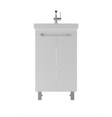 Тумба с раковиной Айсберг Аура 50 напольная, белая, раковина Como