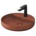 Duravit Vitrium Раковина накладная 46см., с 1 отв., круглая, из DuroCast UltraResist, без перелива, с полкой, цвет: матовая корица. 266246HC