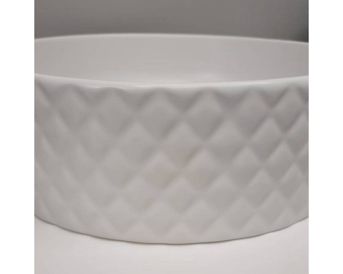 ArtCeram Rombo Раковина накладная,Oslash;44,5хh14,5см, без отв под смеситель, без перелива, цвет: белый матовый. OSL009 05 00 bi matt *0 САЛОН,  ACA038 05 00 bi matt САЛОН