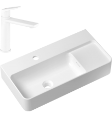 Комплект Раковина Lavinia Boho Bathroom Sink Slim 33311011 + Смеситель Wellsee ICON! for life 182305000 матовый белый