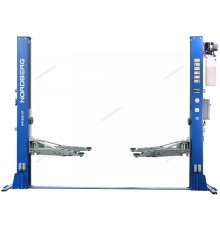 Подъемник двухстоечный 5 т, нижняя синхронизация, с электростопорами, 380 В, синий NORDBERG N4122AE-5B_380