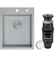 Комплект Мойка кухонная D K DKS415004 сатин + Измельчитель Bort Master Eco Control